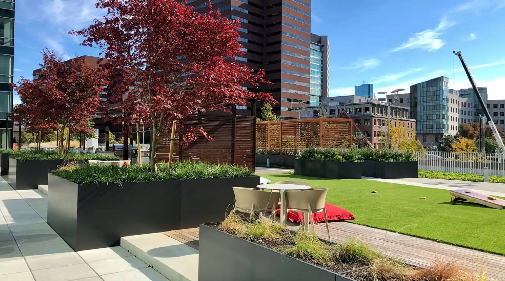 Commercial artificial grass rooftop installed by SYNLawn