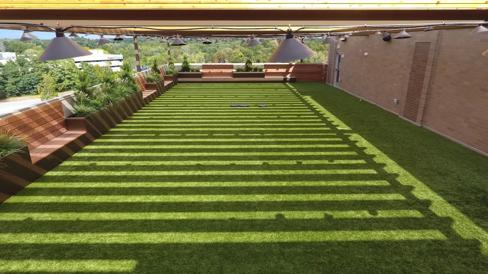 commerical artificial grass lawn rooftop